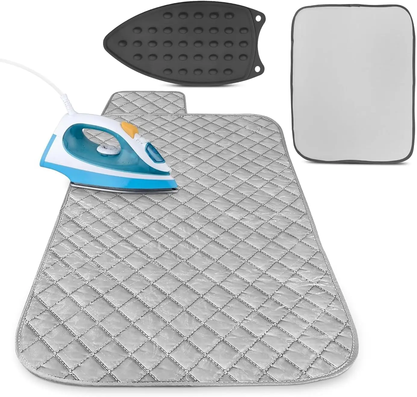 

Foldable Ironing Mat with Magnetic Edges & Heat Protection - 39.8"x18.3" Portable Pad for Tables, Washer & Countertop