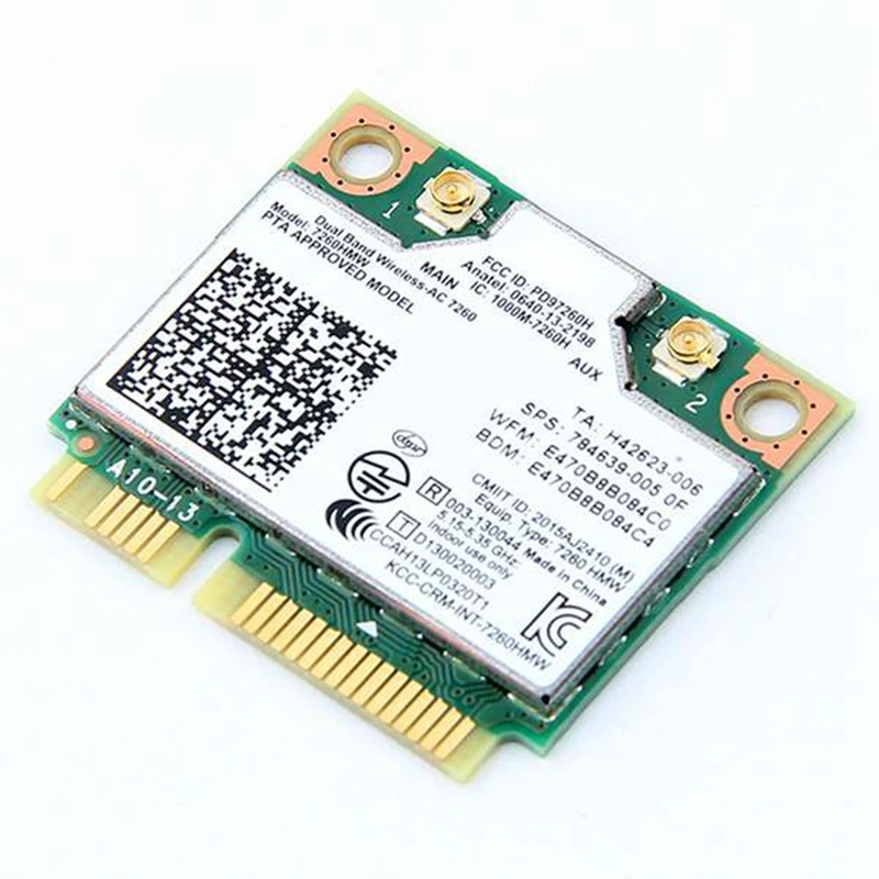 ワイヤレスネットワークカード,7260ac,Bluetooth 4.0,ミニpcie,wifiアダプター,デュアルバンド,ギガビットネットワークカード