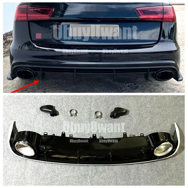 Heckstoßstangen-Diffusor-Lippenspoilerschutz für Audi A6 C7 C7.5 Standard Schrägheck Avant Touring / Limousine 2012–2018