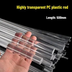 500mm Transparent PC Rod High Temperature Resistant Polycarbonate Solid Round Rod Processing Customization Dia. 2mm~40mm