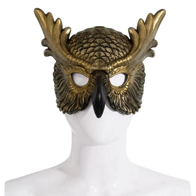 

Realistic Owl PP Full Face Animal Head Masks for Masquerade Bird Scary Halloween Costume Props Party Prom Mardi Gras Mask kn.7