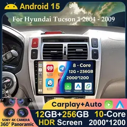 Android 15 360 Camera Car Radio For Hyundai Tucson 2004 2005 2006 2007 2008 2009 Multimedia Stereo Player GPS Navi Carplay Auto