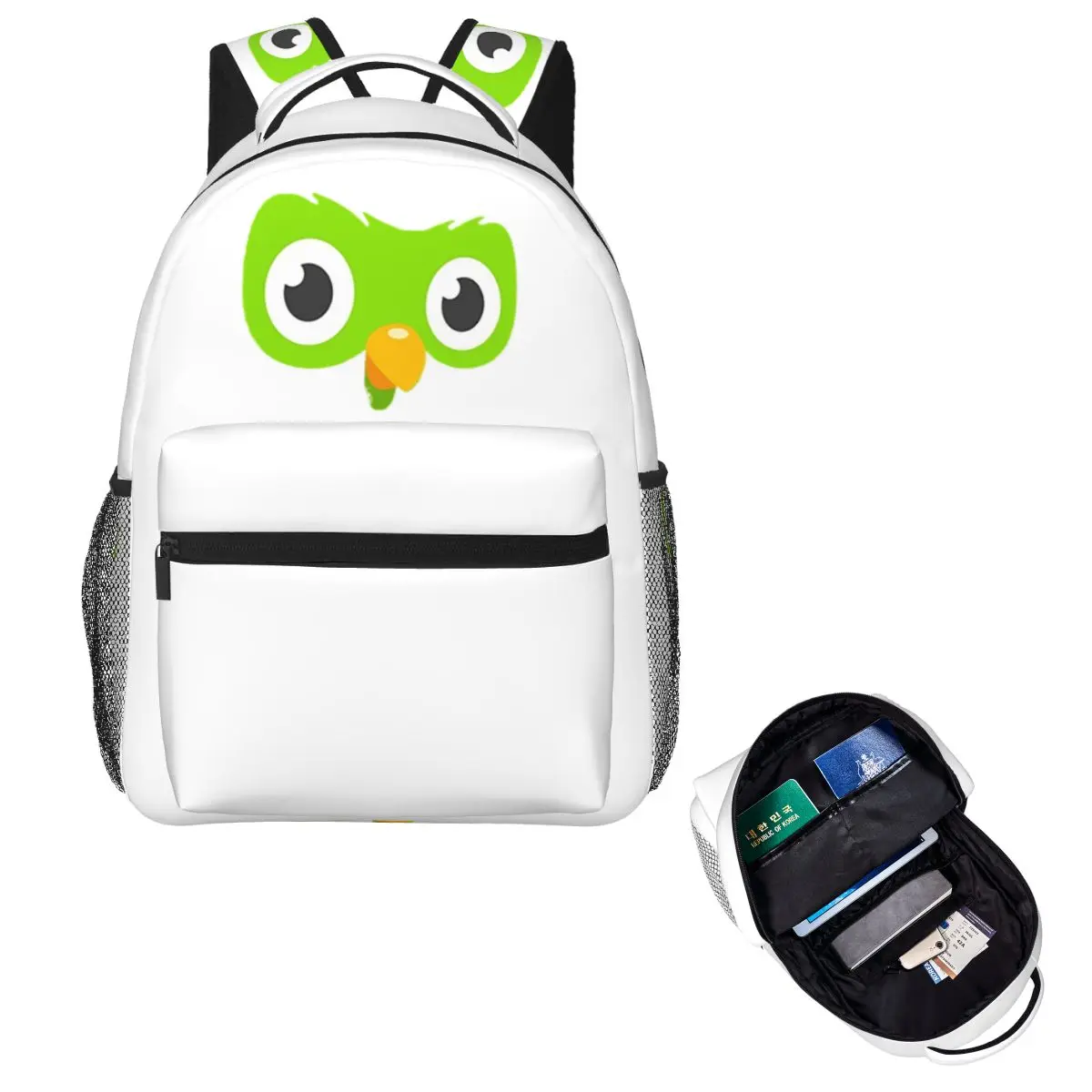 

Duolingo Owl Duo Backpack Hot Sale Daypack Large Capacity Boys Girls BookBag School Bag Shoulder Bags for Men Women