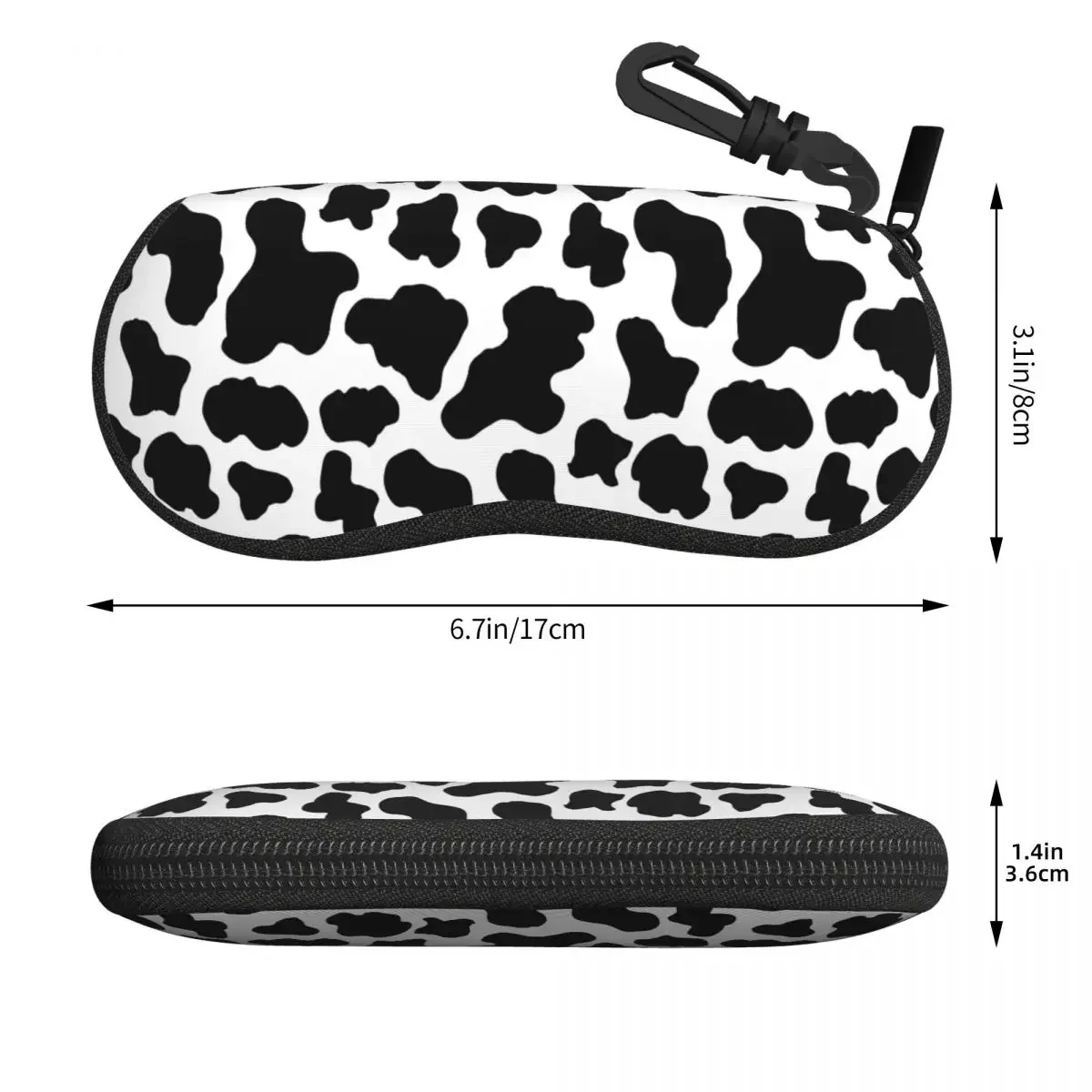 Custom Cow Print Pattern Shell Eyeglasses Protector Cases Women Men Sunglass Case Spots Fur Leather Glasses Bag