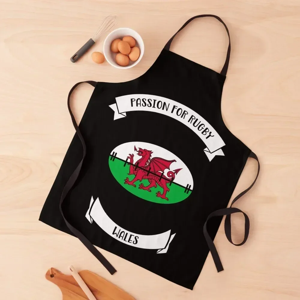 

Welsh Rugby Design Apron Chef Accessory Woman Work Cute Kitchen Accessories Apron