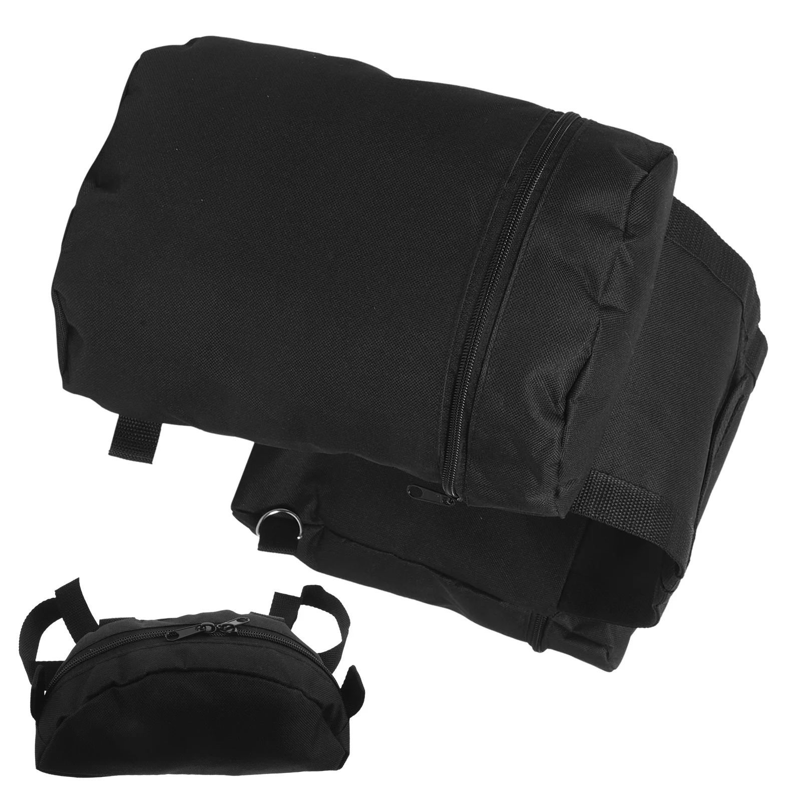 

1Set Bicycle Saddle Bags Black - Sturdy 600D Oxford Bike Rear Rack Bag with Organized Compartments for Commuter Mountain Cycling