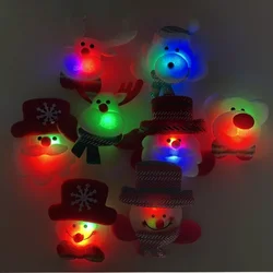 16PCS Christmas Flashing Brooch Pins Light Up Badge Kids Adults Toys Gift Glow LED Party Navidad Wedding Festival