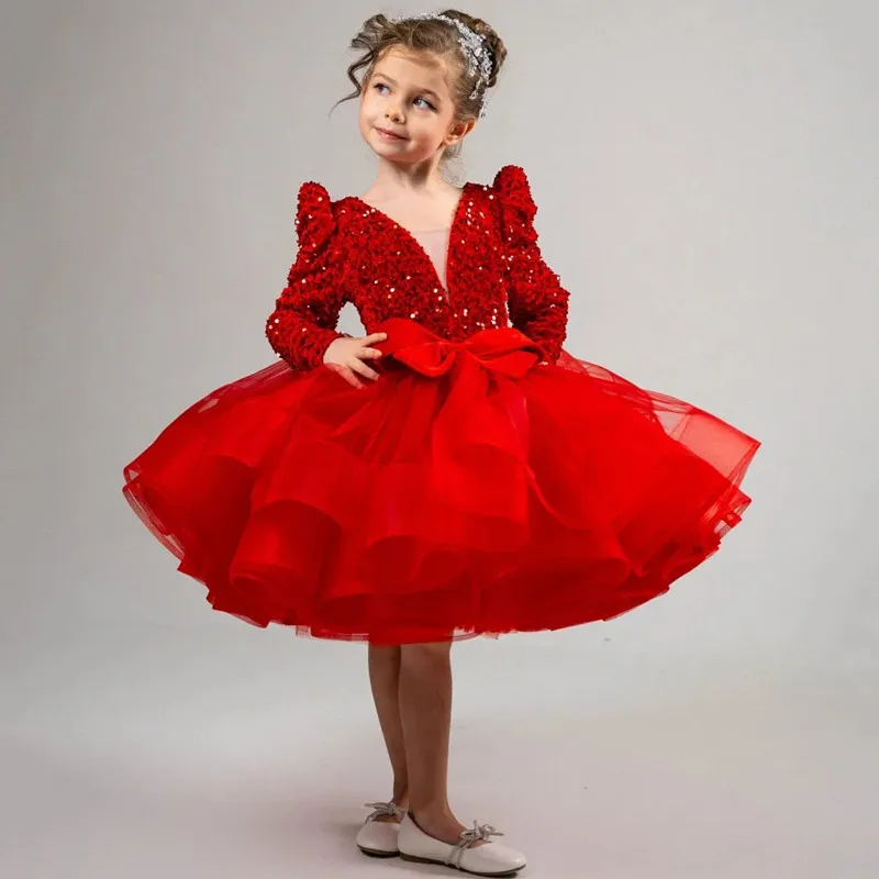 

Light Luxury Girls Host Piano Performance Princess Ball Gown Children Fashion Birthday Wedding Dress y1735
