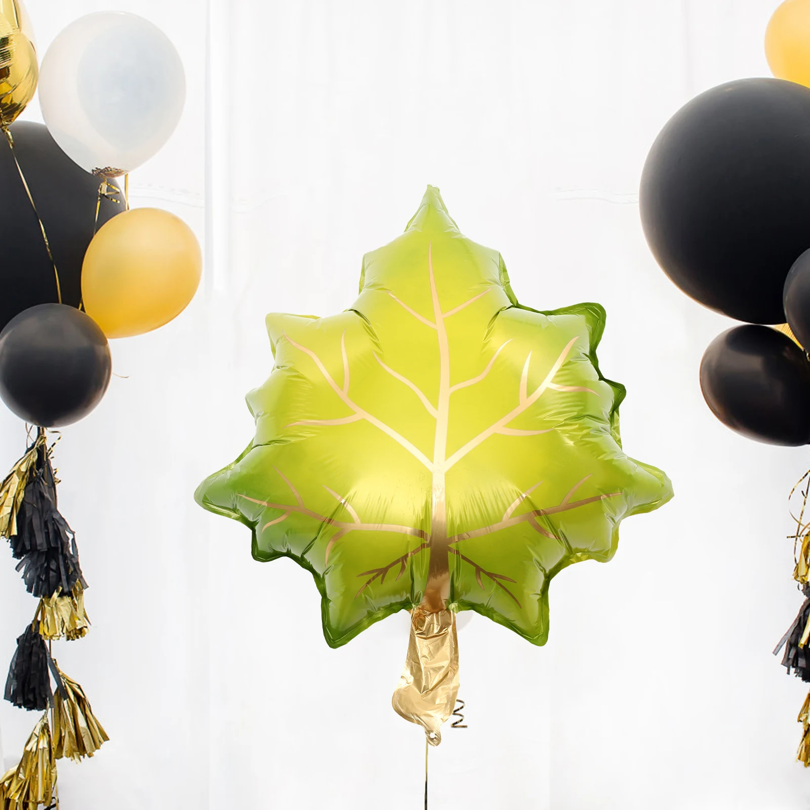 

10 Pcs Leaf Balloons Fall Party Balloon Aluminum Film Fall Decor Thanksgiving Party Soft Foil Red Color Rich Natural