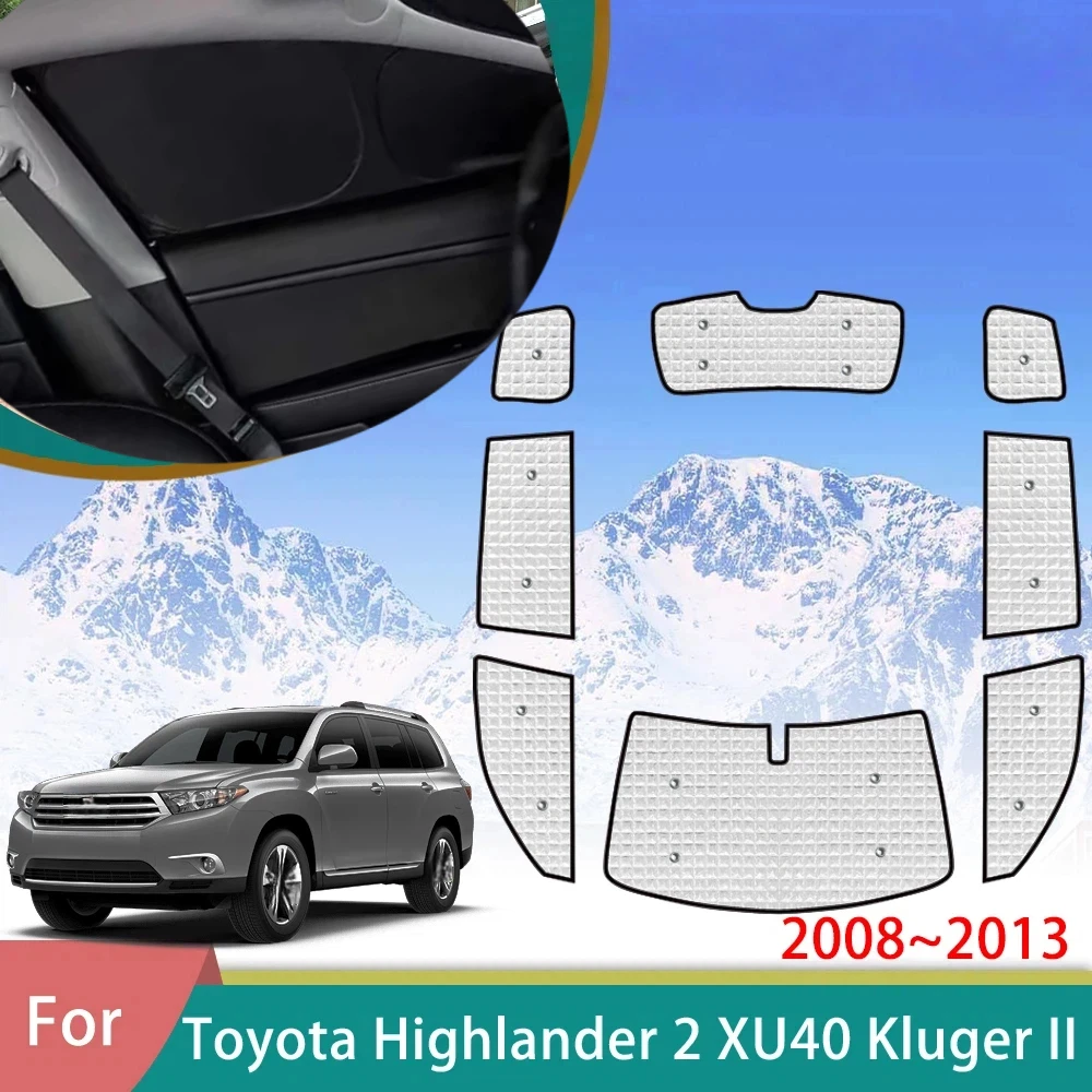 For Toyota Highlander 2 XU40 Kluger II 2008~2013 2012 2011 Magnetic Window Curtains Sunshade Shading Privacy Shading Visor