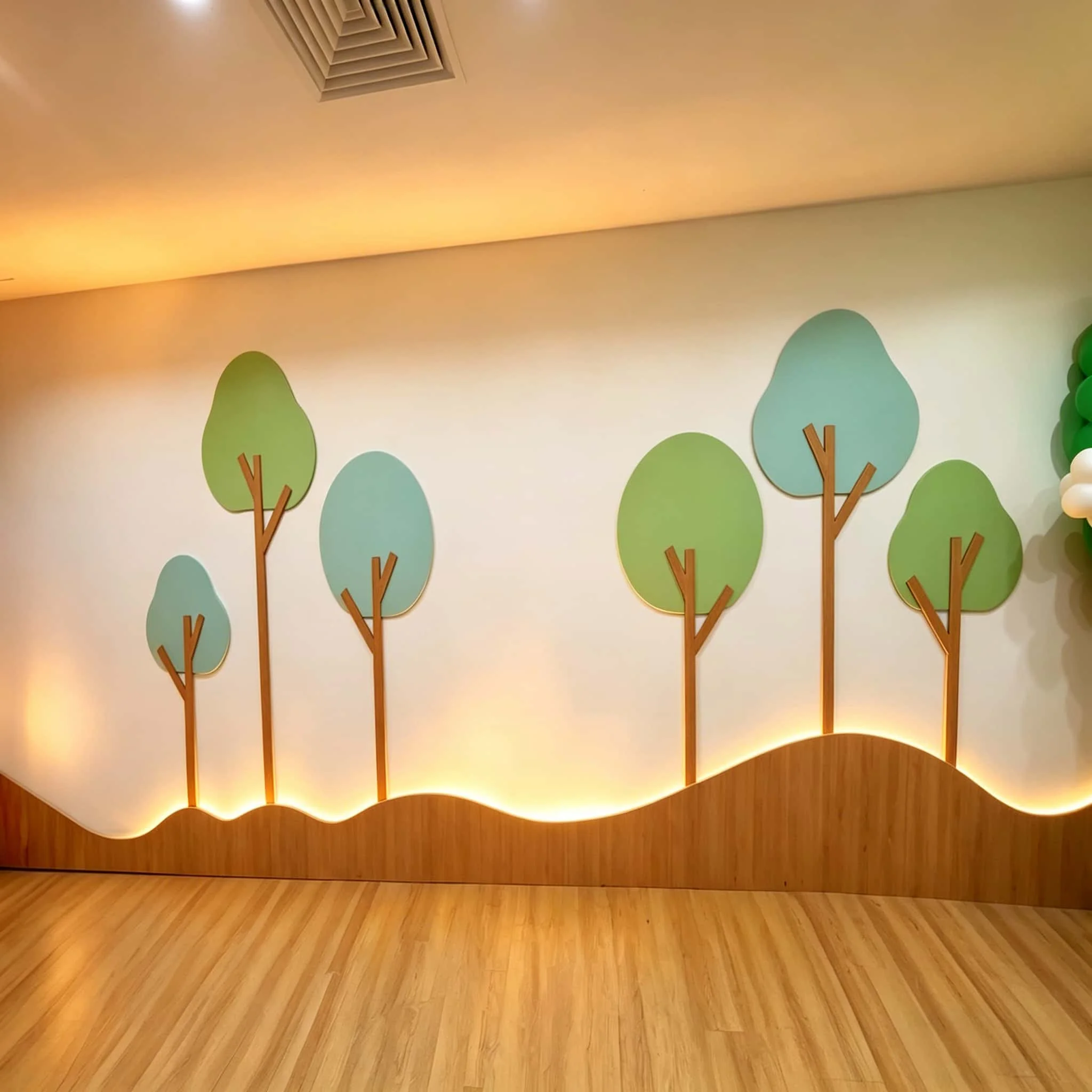 Kindergarten wall decoration corridor layout reading area decoration bedroom school