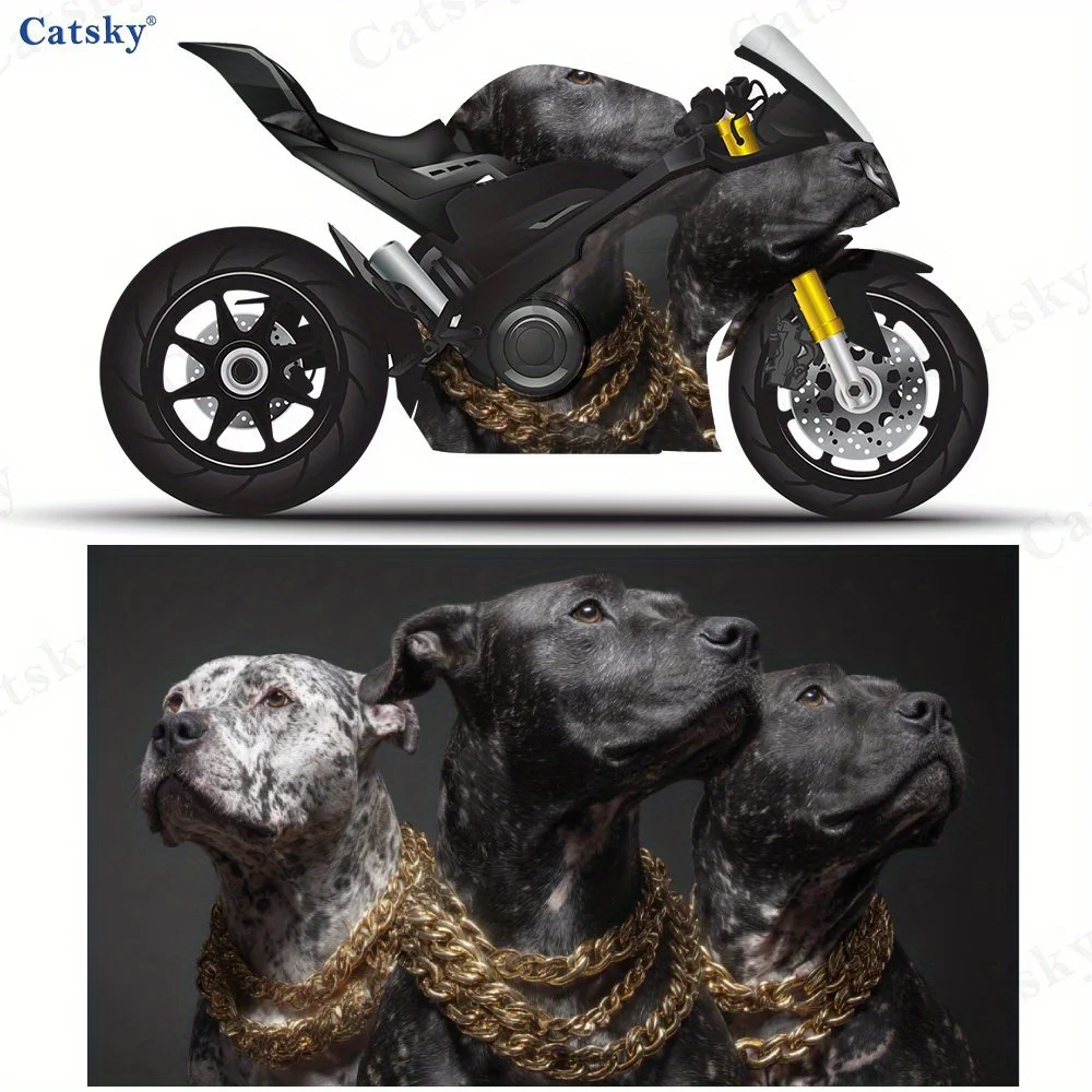

Regal Dog with Gold Chain Motorcycle films PVC films for motorcycle customization durable adhesive stickers