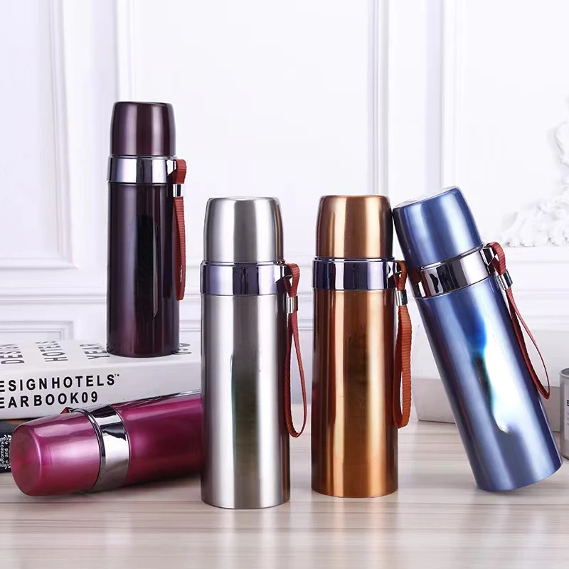 

500ML Large Capacity Stainless Thermos Portable Vacuum Flask Insulated Tumbler with Rope Thermal Bottle Drinkware