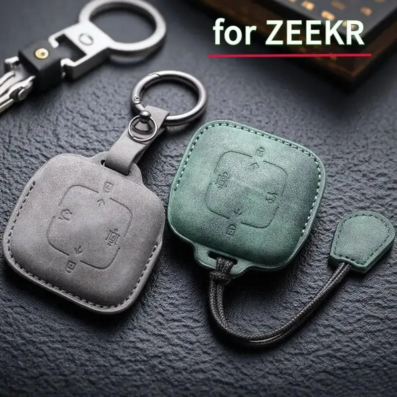 

Чехол-держатель для автомобильного дистанционного ключа для ZEEKR 001 007 009 X 2023 2024, кожаный брелок с полным покрытием, защитный чехол, аксессуары для брелока