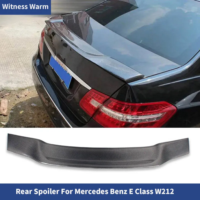 for Mercedes e Class W212 Carbon Fiber Rear Trunk Rear Boot Lid Lip Wing Spoiler 2009-16 Up for Benz