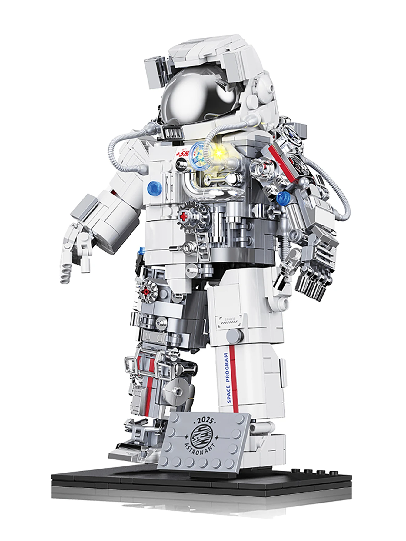 

Space mechanical astronaut, lighting effects, 907PCS, can be freely DIY assembled and matched