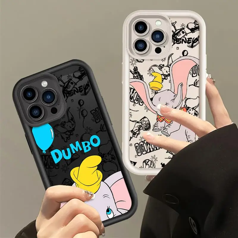 Disney Dumbo Cute Case For Apple iPhone 15 11 13 14 Pro Max 12 Silicone 15 Plus 11Pro Soft Phone Cover