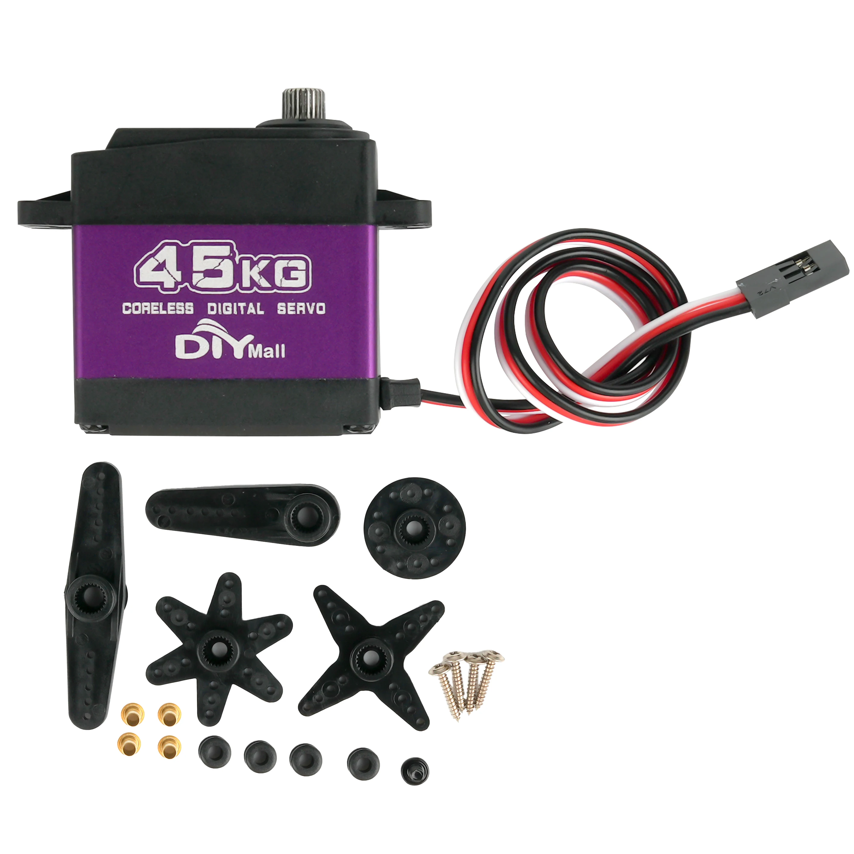 1/2/4pcs 45KG Coppia elevata Servo digitale Coreless Motore Metal Gear Sterzo Rotazione di 180/270/360 gradi per 1/8 1/10 RC Modello di auto