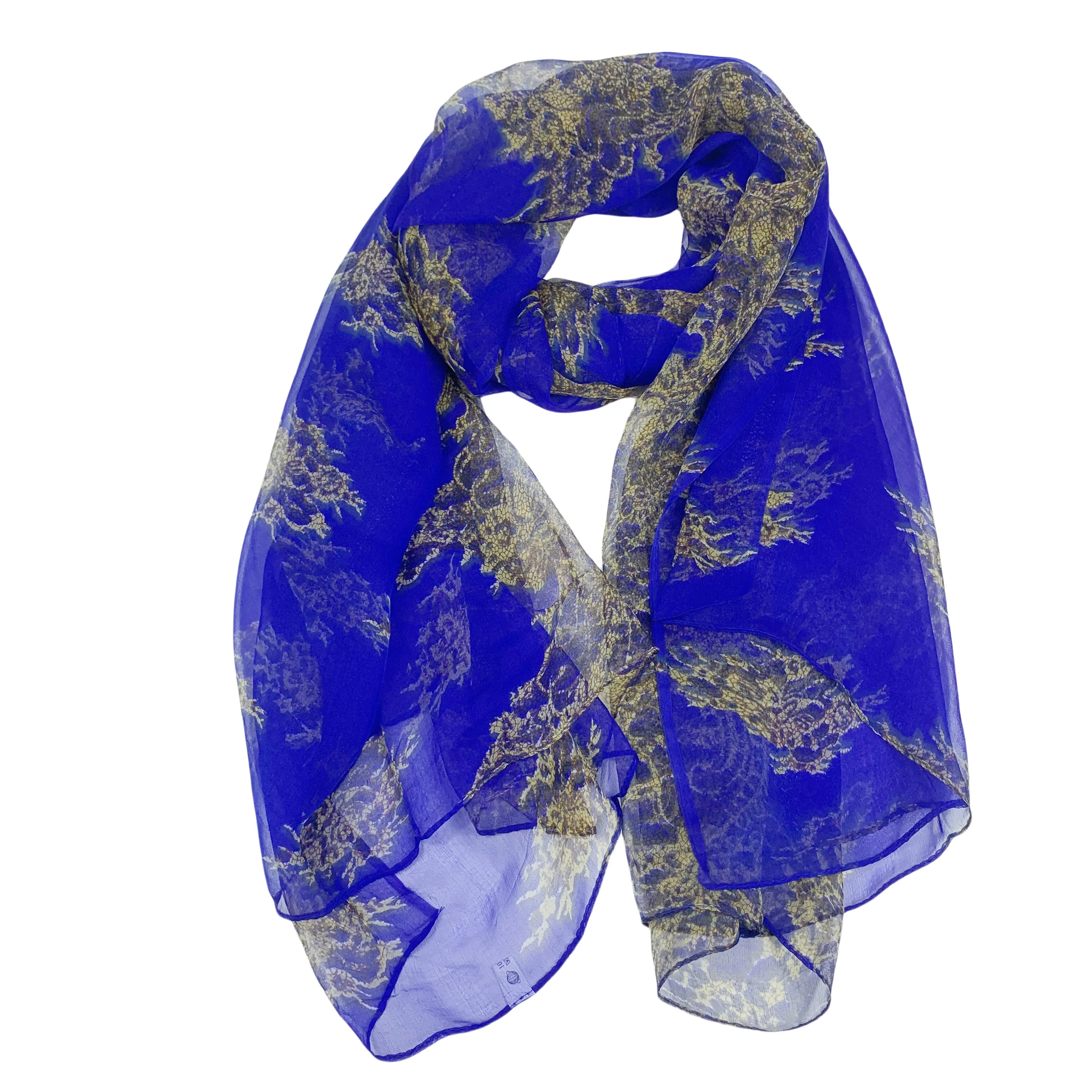 

100% pure silk scarf silk scarves brand new fashion scarves 105Cm*180Cm Neckerchief hijabs long silk scarf royal blue