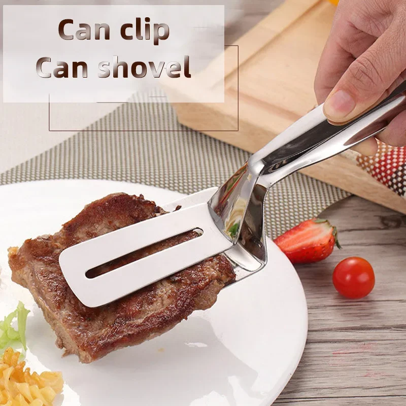 Stainless Steel Barbecue Clamp Frying Steak Fried Fish Clip Tong BBQ Non-Stick Barbecue Grilling Camping BBQ Kitchen Tools