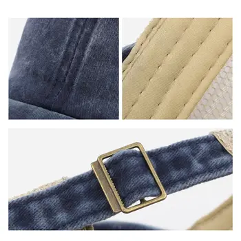 Herrkepsar i tvättad bomullsmesh, retro, med anpassad logotyp och namntryck för dam, unisexkepsar, utomhuskepsar 8 best sales Custom logo cap - №5