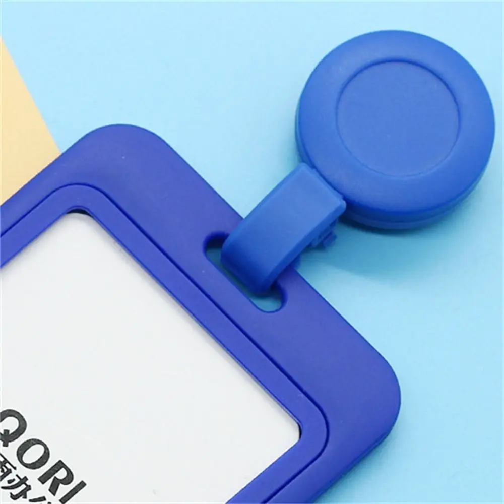 Work Card Frosted ID Card Holder Name Tag Anti-Lost Retractable Badge Reel Keychain Plastic Easy To Pull Buckle Doctor Hospital
