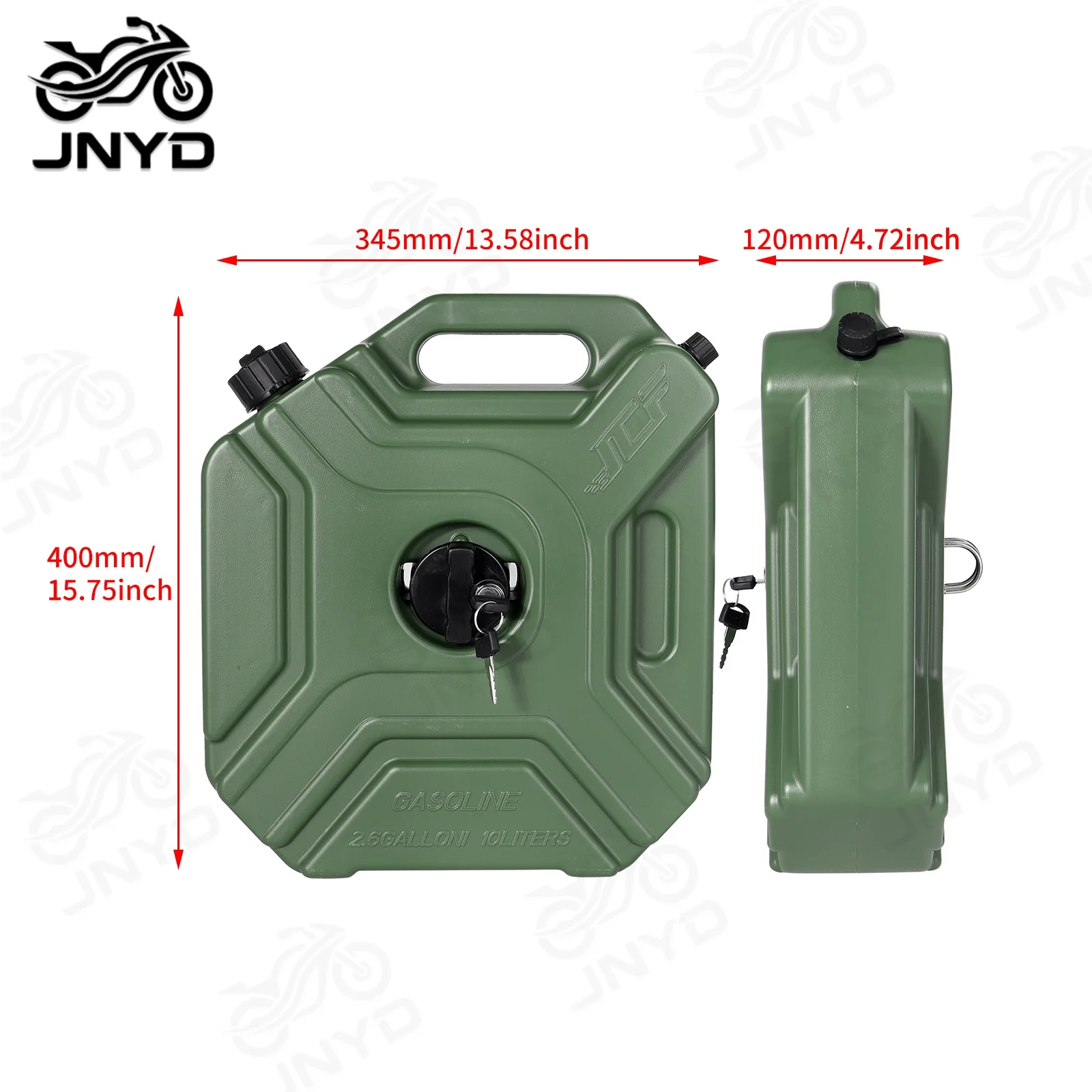 JNYD Motorcycle 10L Plastic Cans Gas Fuel Tank Emergency Backup SUV Motorbike Petrol Diesel Storage Gas Tank Safe Lock