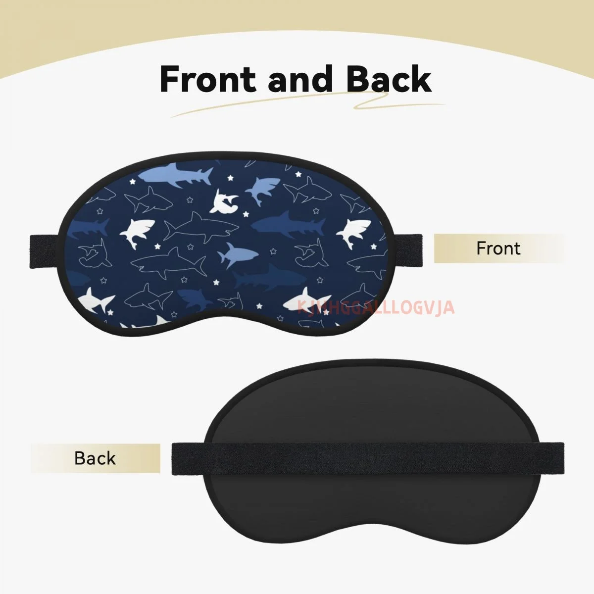 Cartoon Sharks Pattern 1pc Sleeping Mask Eyepatch Eye Cover For Travel Relax Sleeping Aid Eye Patch Shading Eye Mask