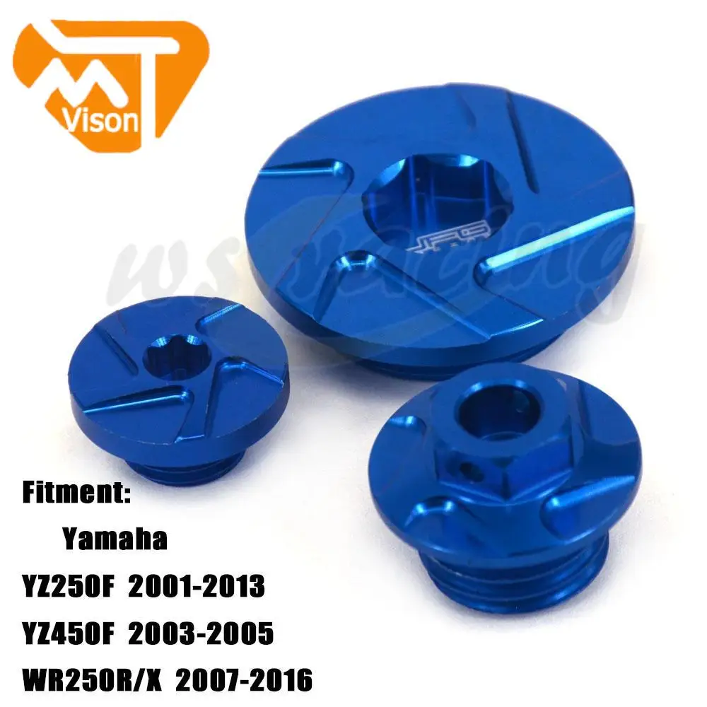 Motorcycle CNC Brake Fluid Reservoir Cover Axle Block Engine Cover Plugs Set For Yamaha YZ WR 250F 250X 250R 450F YZ250F YZ450F