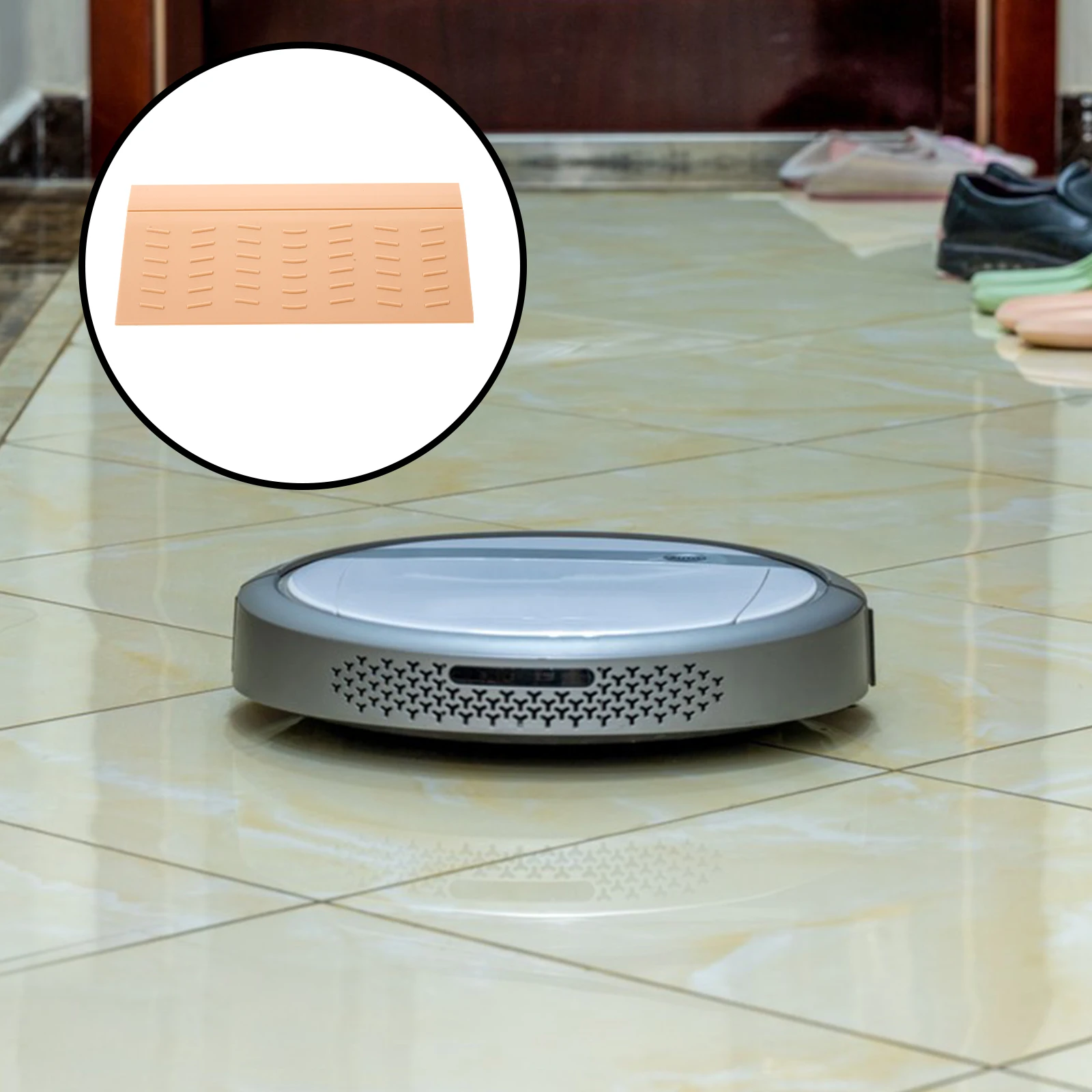 

1pcs Threshold Ramp Plastic Sweeping Robot Ramp Cushion Home Slope Ramps Floor Transition Strip Anti-Skid Durable Tool-Free Easy