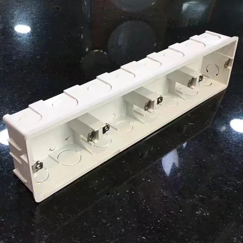 4*86 Type Junction Box Concealed PVC Wiring 4 Gang Switch Socket Four Together Bottom Dark Box