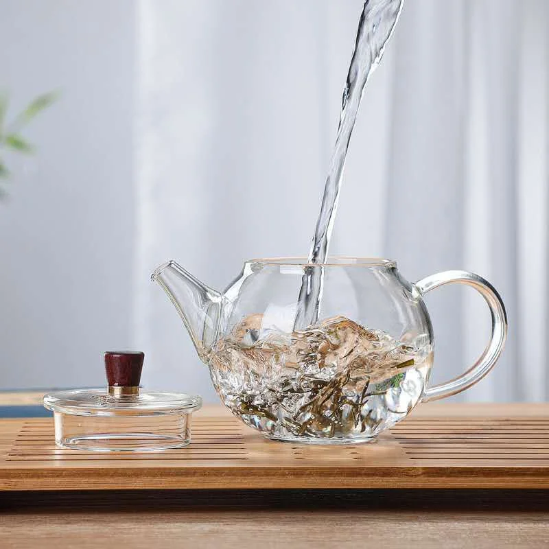 200ml Small Glass Teapot With Filter Heat-resistant Kung Fu Tea Set Flower Puerh Tea Pot Household Tea Kettle Teaware