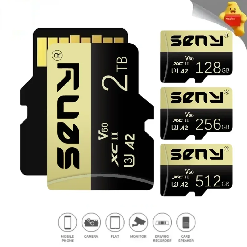 Original Micro TF SD Card High Speed Memory Card 128GB 256GB 512GB 1TB 2TB Cartao De Memoria Flash Memory TF Card C10 For XiaoMi