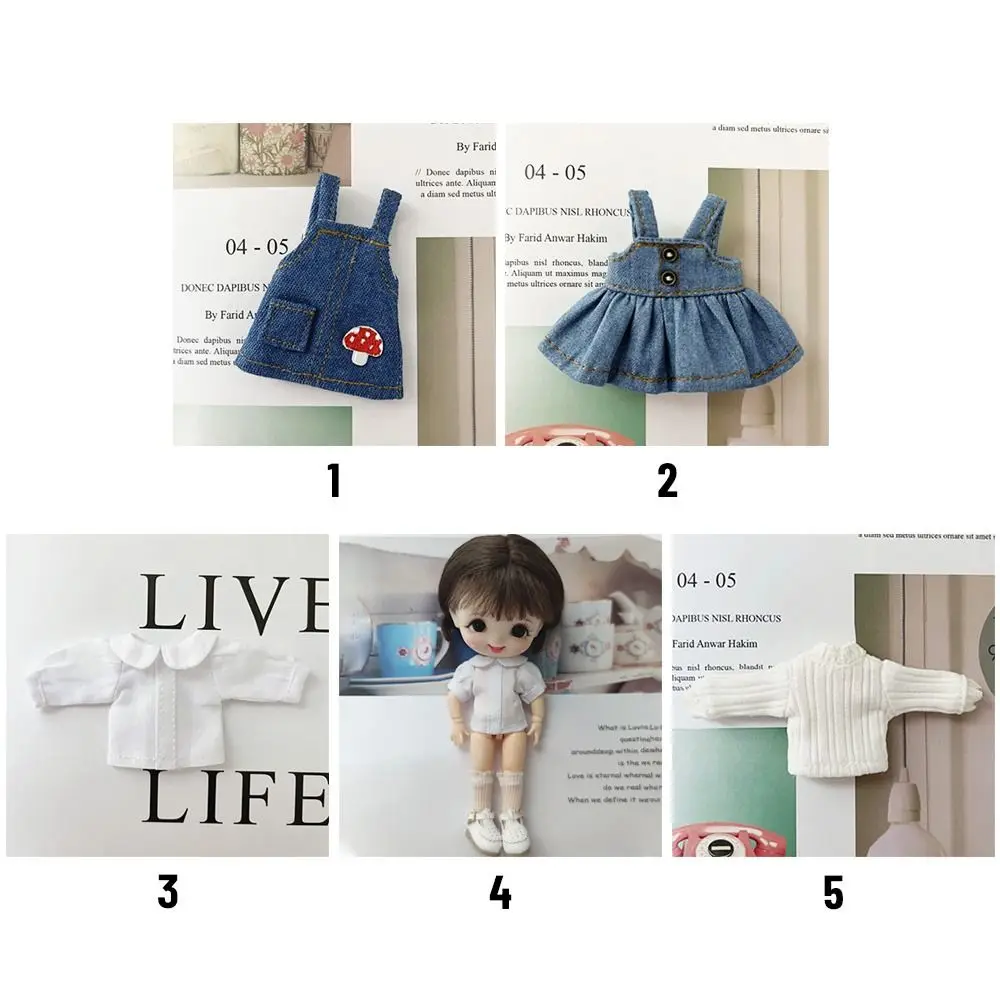 High Quality 1/11 1/12 Dolls Casual Wears Fashion Overalls Clothes Clothes Accessories Doll Shirt Casual Dress