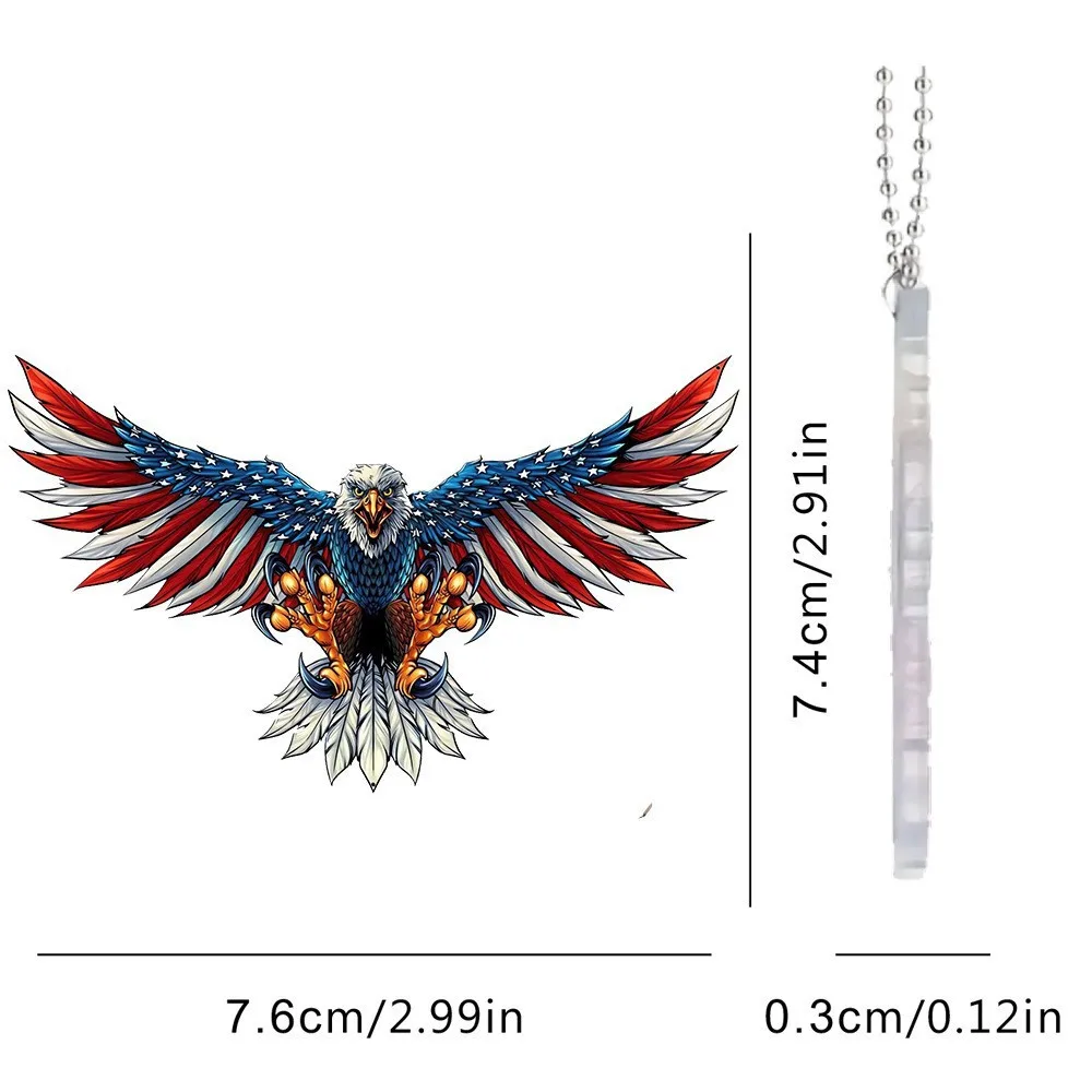 2D Acrylic The US American flag eagle KeyChain Handmade Souvenir Key Ring Gifts