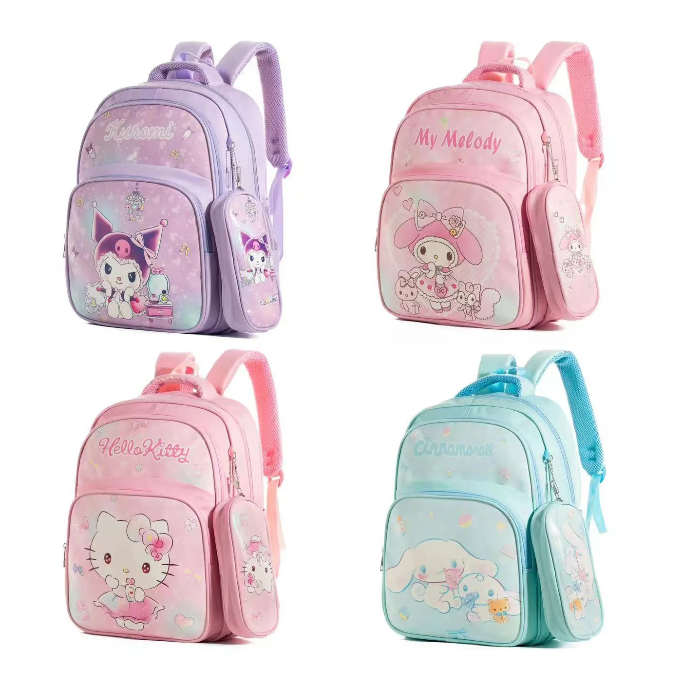 

Hello Kitty Sanrioed Anime Kuromi Melody Cinnamoroll Large Capacity Backpack Cute Schoolbag Cartoon Student Shoulder Bag Kawaii