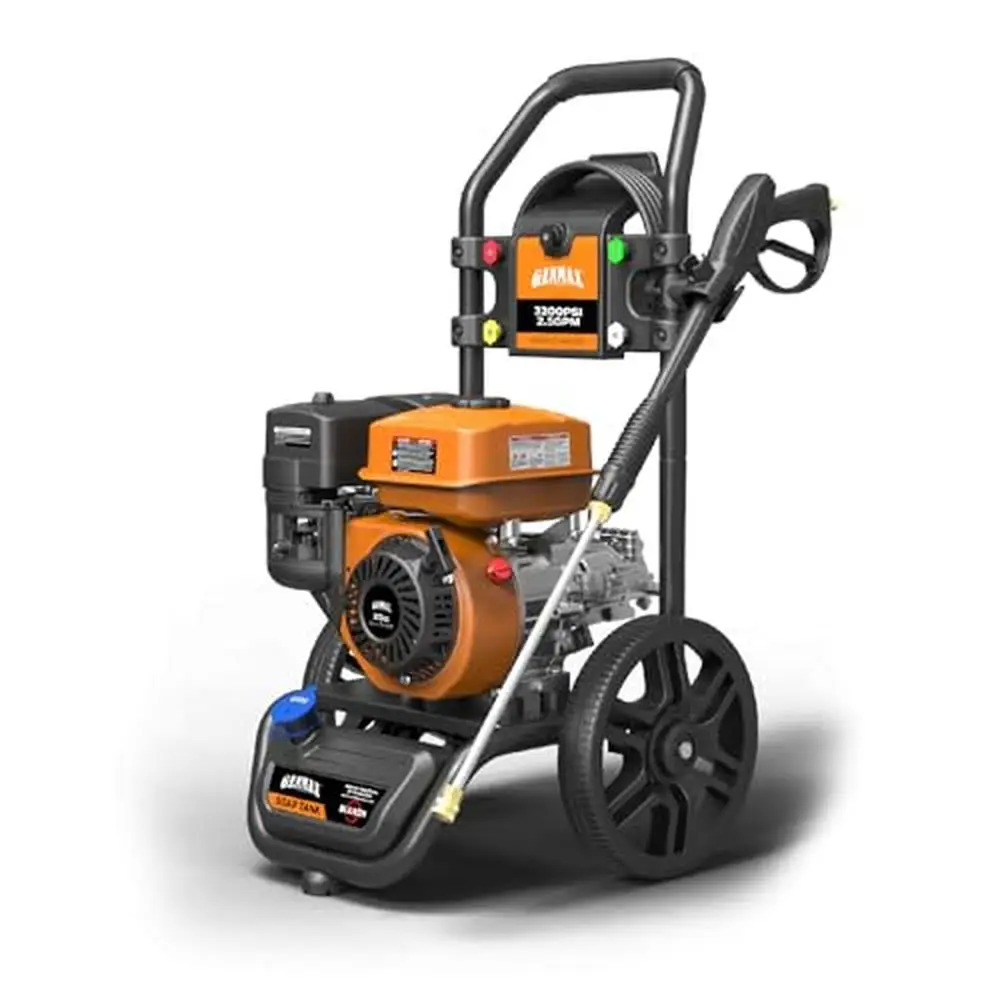 

Gasoline Pressure Washer 3000 PSI 2.4 GPM Cleaning Homes Cars Driveways Patios Powerful Engine Easy Mobility Includes Quick