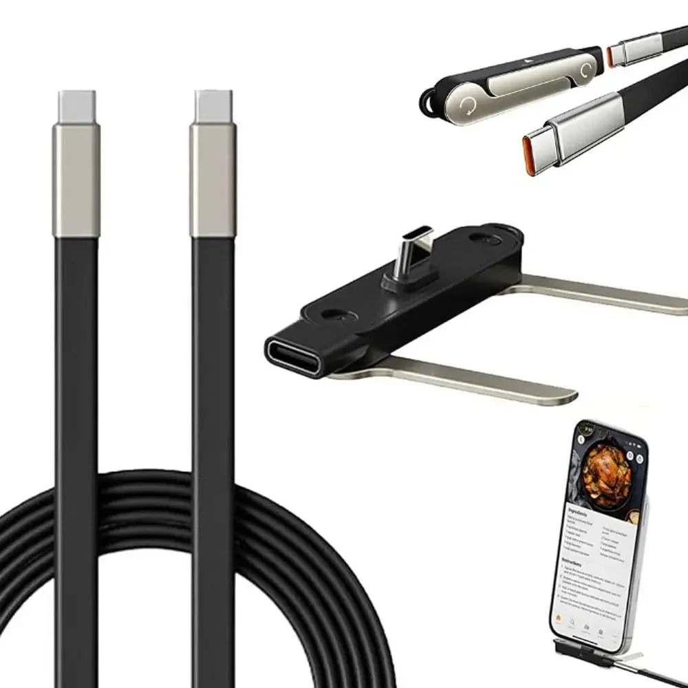 New 360° Rotating Super-fast Charging Bracket Detachable Foldable Charging Cable Adapter Cable Stand