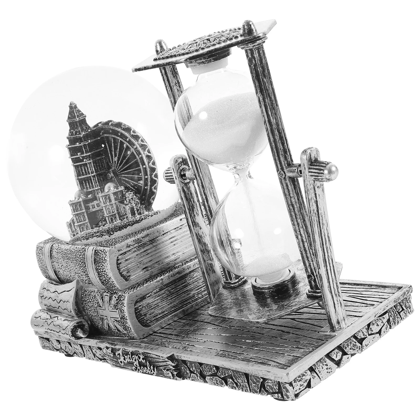 

Vintage S Clock Timer Crystal Ball Music Box Glow Desktop Decor Resin Craft nament Adornment Hourglass Art Living