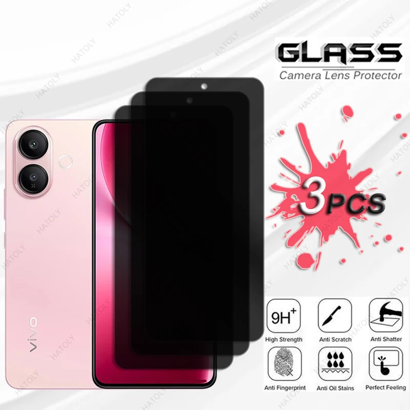 Privacy Screen Protector For vivo V60 Lite 5G Glass For vivo V60 Lite 4G Anti-spy Glass Camera Lens Protector Anti Glare Glass