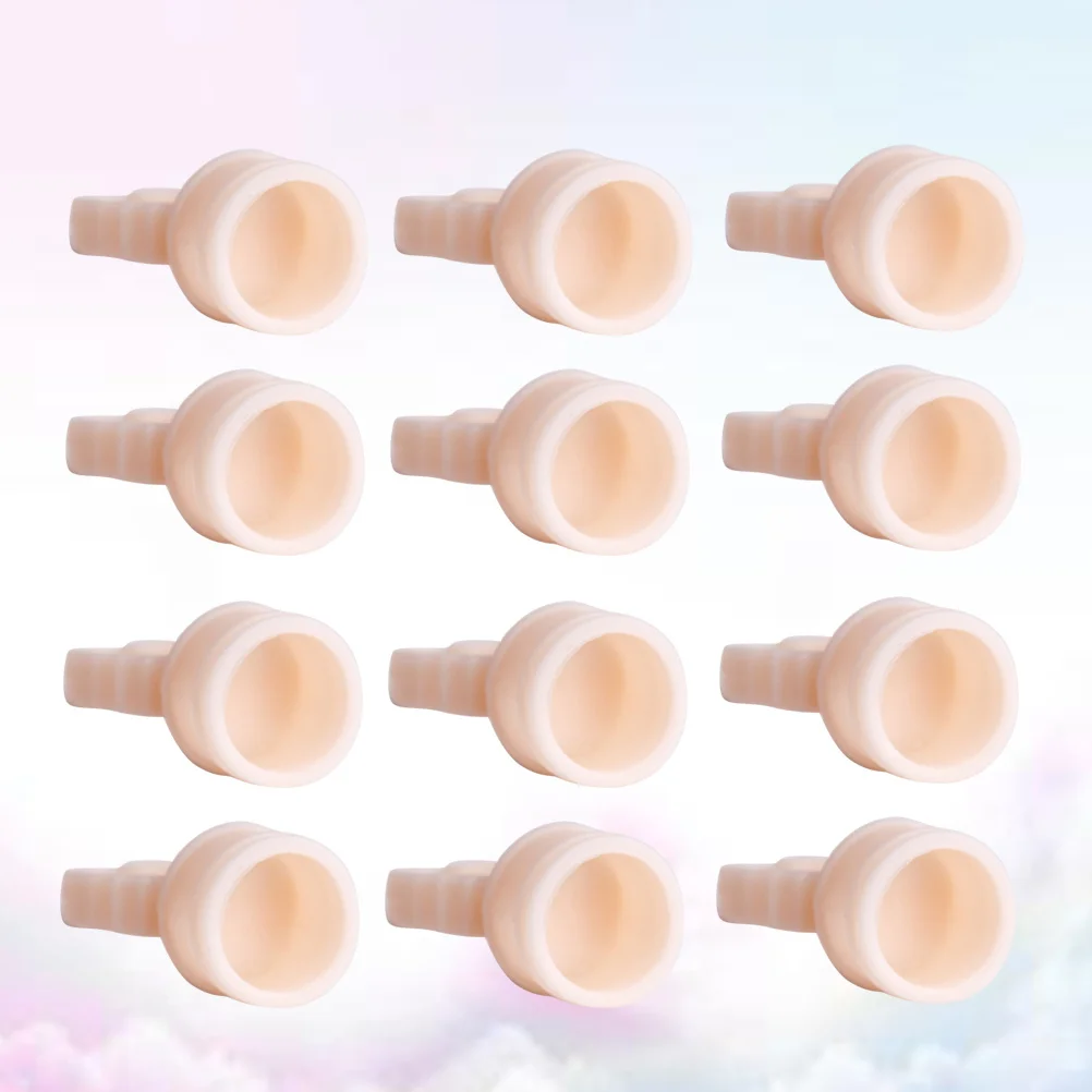 

100Pcs Silicone Ink Cups Disposable Pigment Holder Eyebrow Tattoo Tools Semi Size M White Rings and Cups