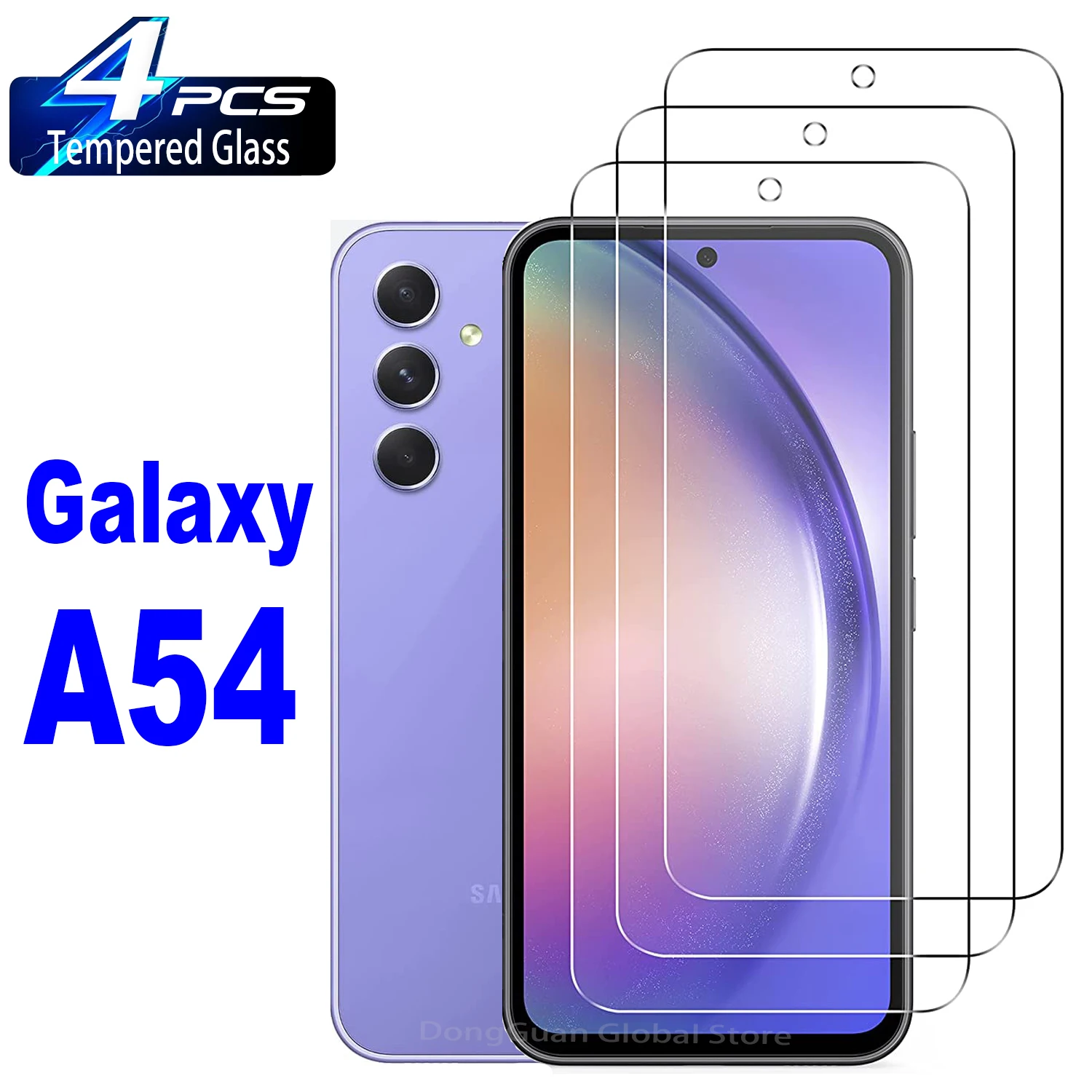 2/4Pcs Tempered Glass For Samsung Galaxy A54 Screen Protector Glass