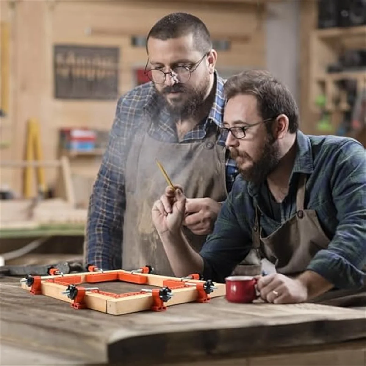 

L33A_90 Degree Clamp, Positioning Squares, Right Angle Clamp with Clamp, Corner Clamps Woodworking Tool for Pictures Frames