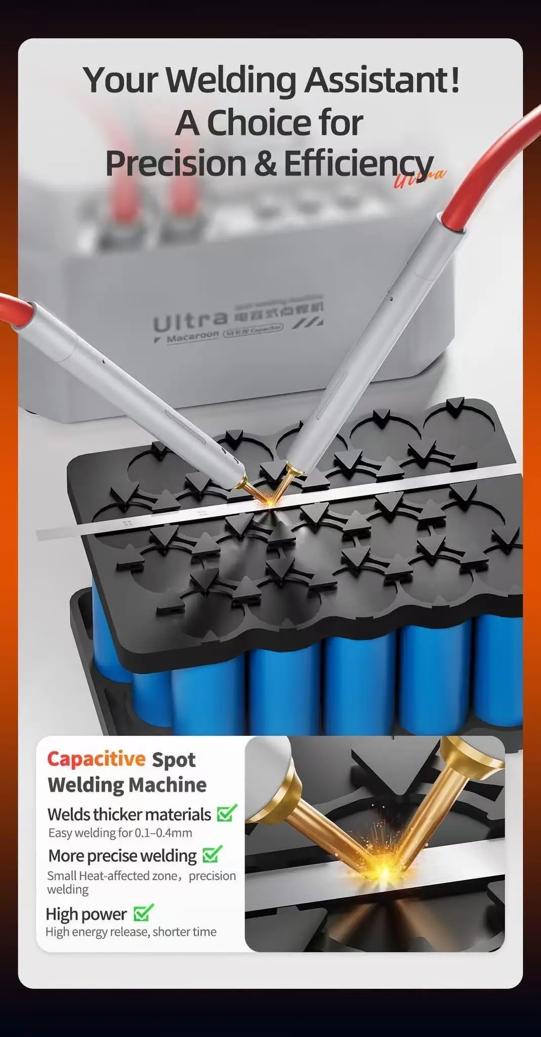 Qi'anli pequena máquina de solda de alta potência ultra farad capacitor portátil móvel máquina de solda a ponto ferramenta de manutenção