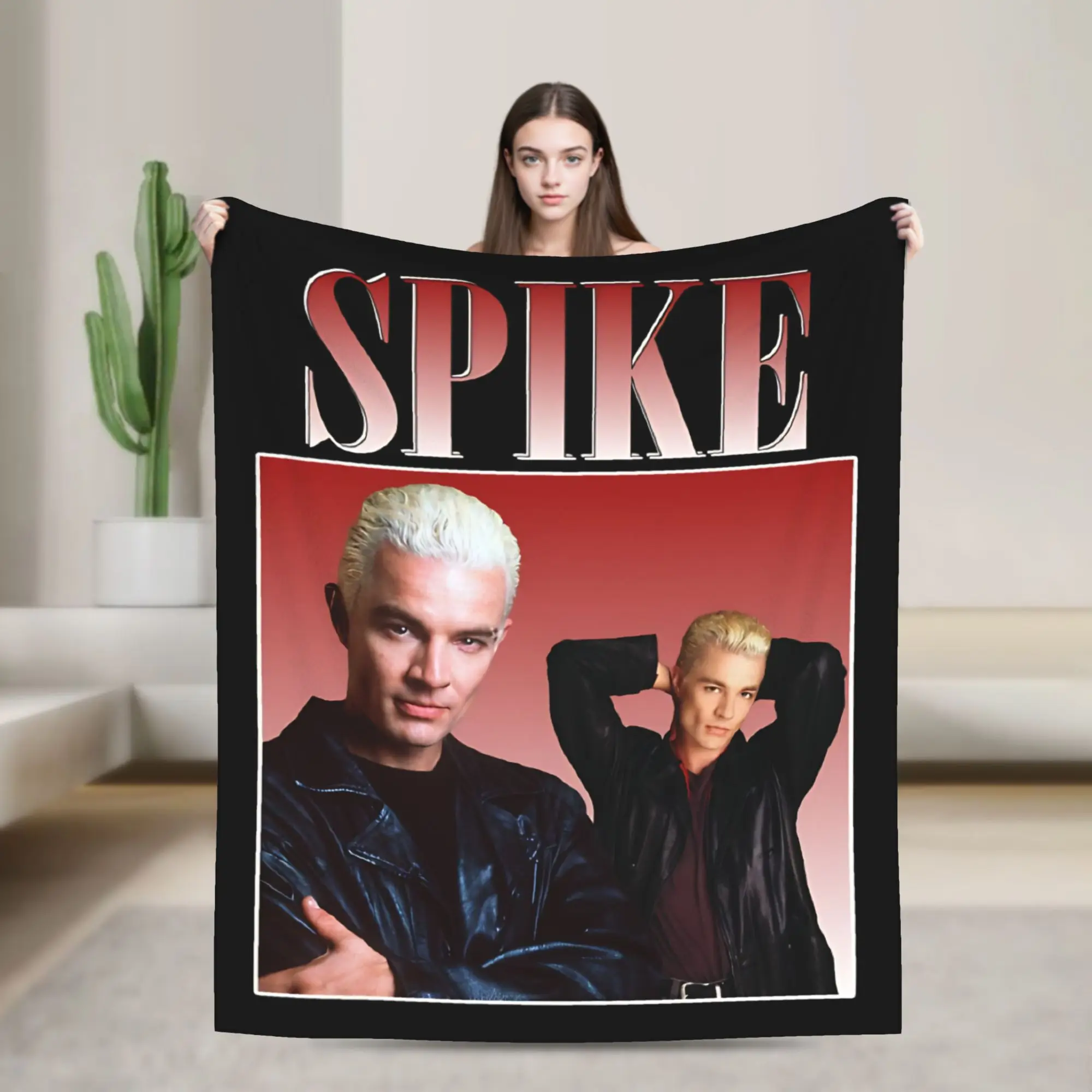 Spike Retro Buffy the Vampire Slayer Velvet Throw Blankets  Blankets for Home Office Warm Plush Thin Quilt