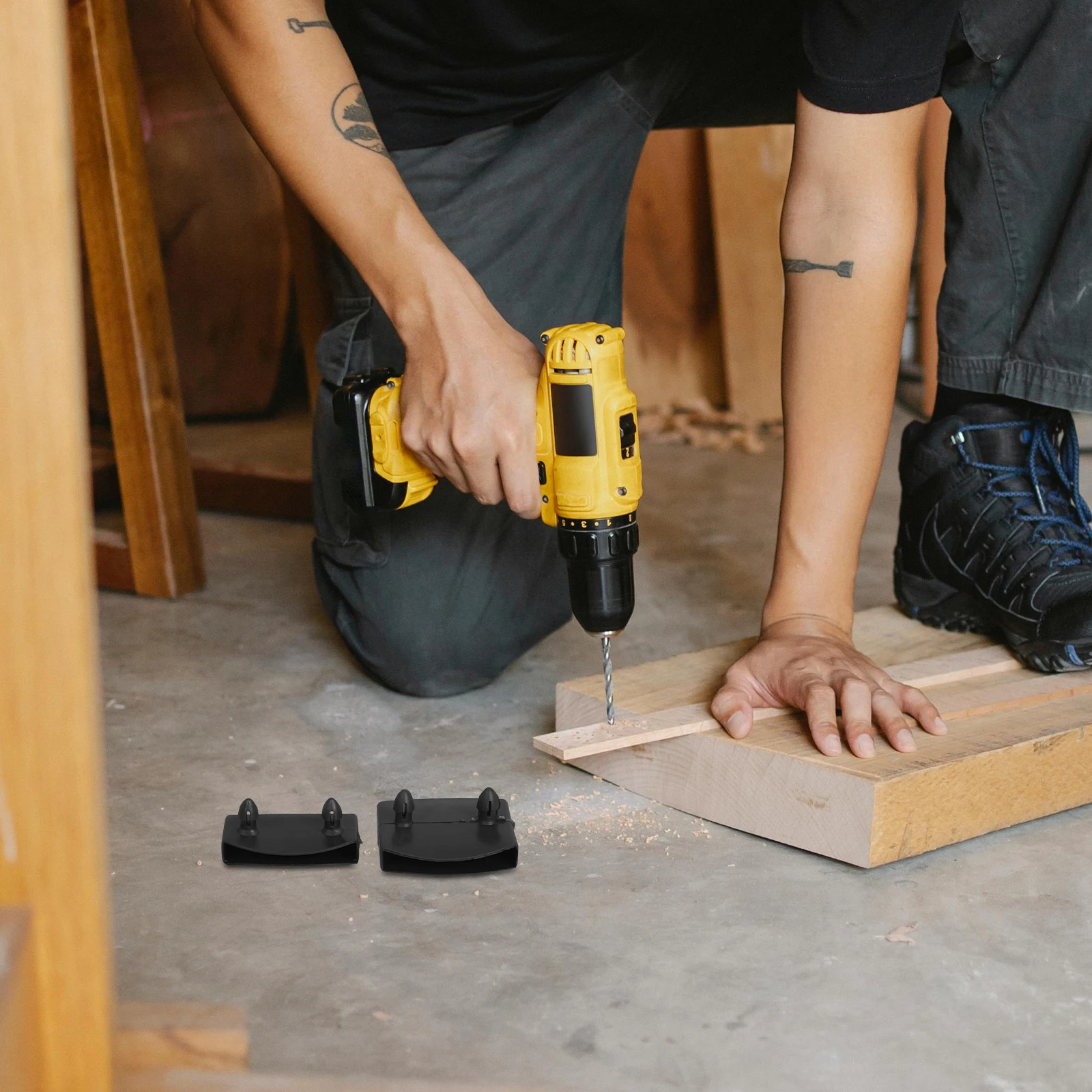 1 set Black Bed End Caps Furniture Accessory Replacement Parts Double Slats Plastic Sturdy Durable Smooth Surface