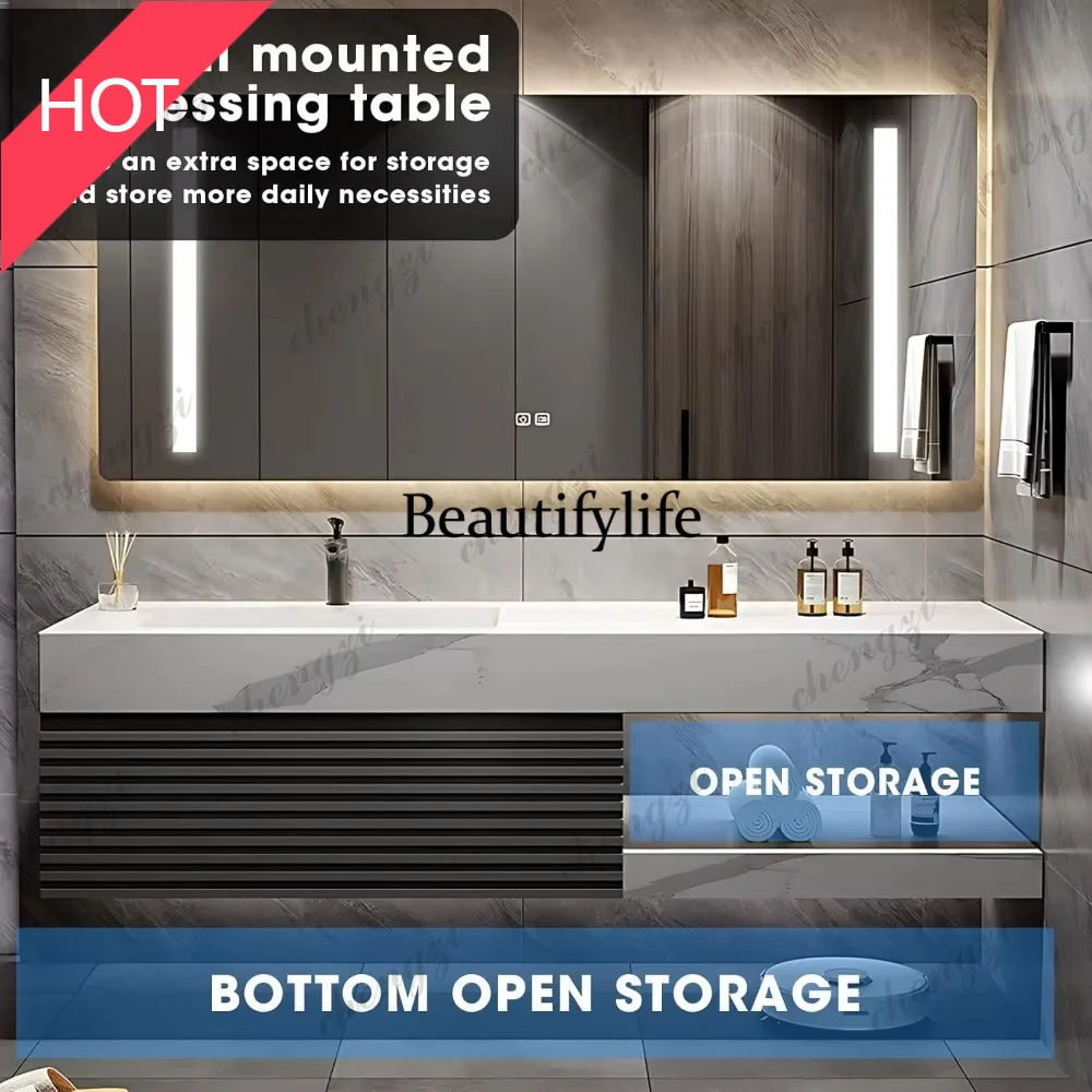 M07 Solid Wood Bathroom Sink Cabinet  Under  Cabinet With  For Bathroom Furniture Cabinet Table Top Vanity Floating