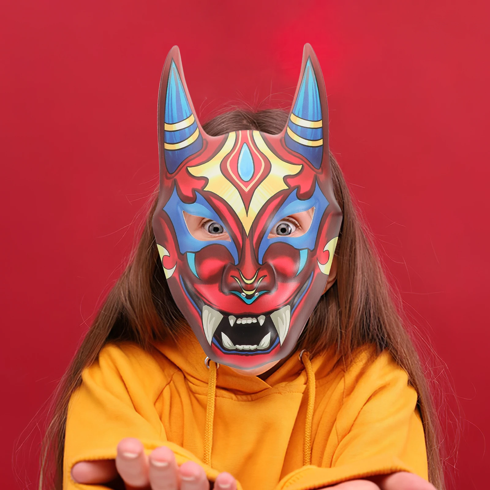 

Ghost Mask Cosplay Masks Japanese Face Costume Props Dress up Festival Shine Decorative