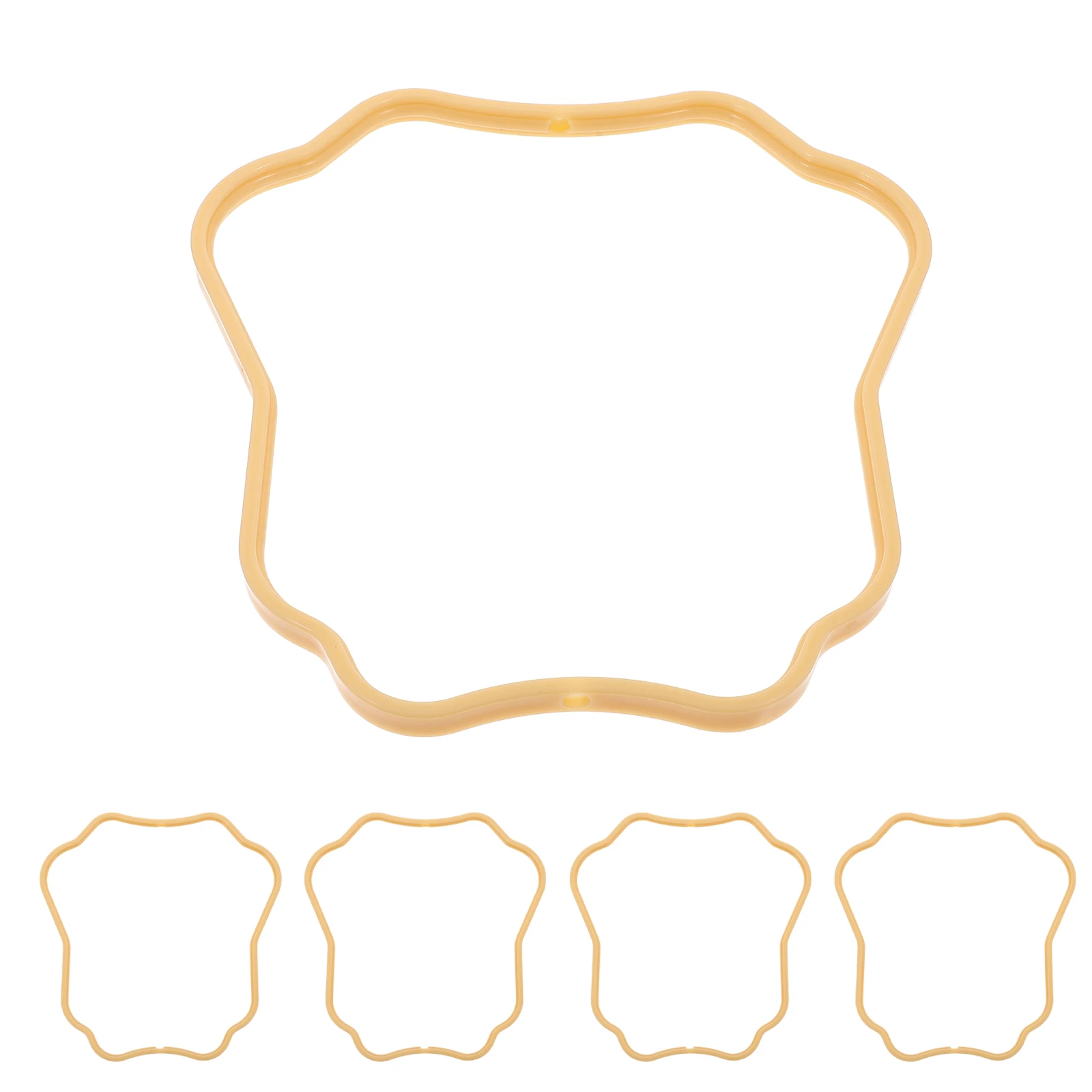 

5pcs Embroidered Fan Frame Blank Plastic DIY Handheld Craft Material Lightweight Celebration Accessories Decorations