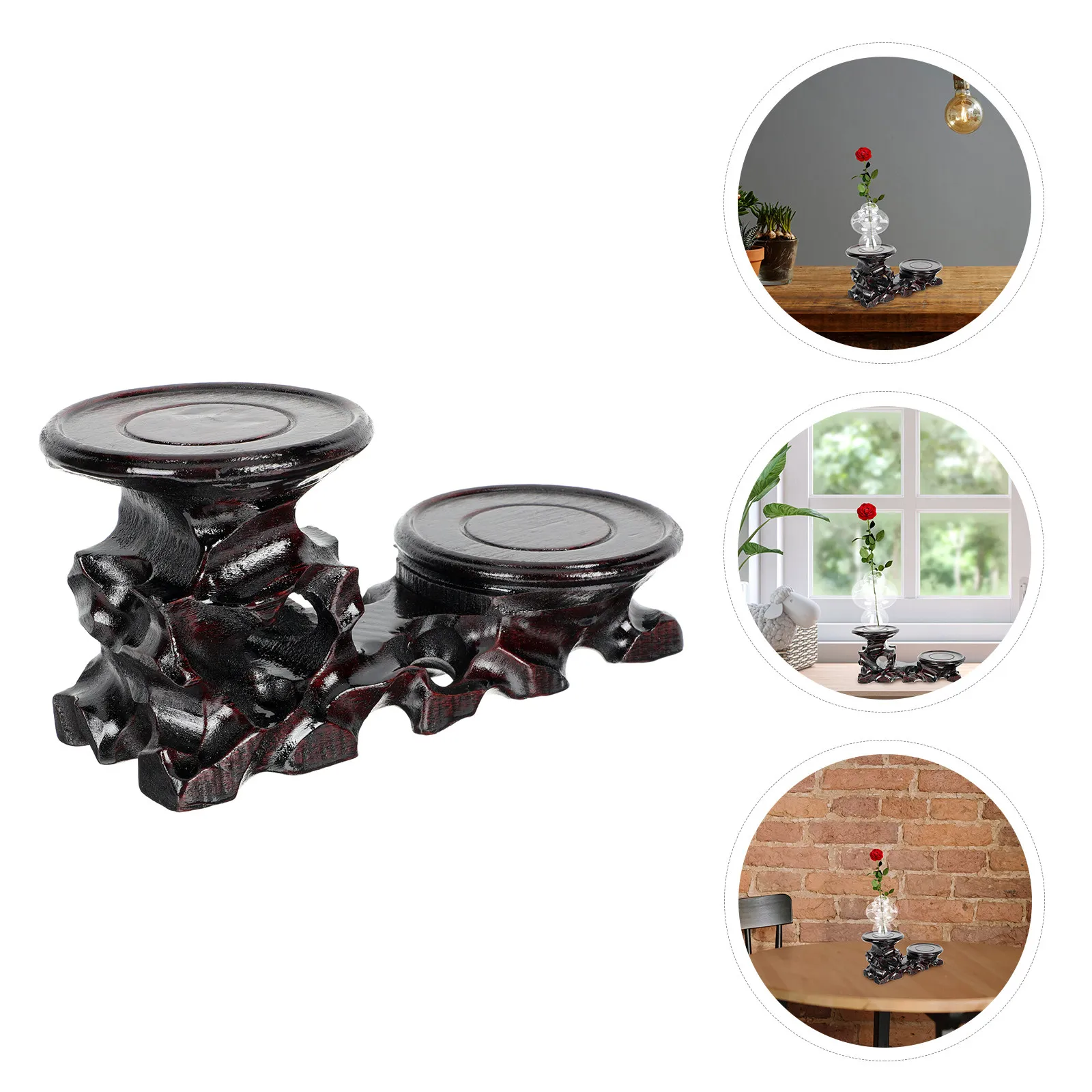 Wooden Flowerpot Stand Handcrafted Root Sculpture Base Versatile Adornment Platform for Plants Crafts Statues Bonsai Indoor